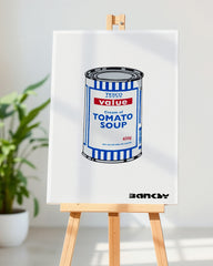 After Hover: Banksy - Museum-Poster - Dose Tomato Soup in blau