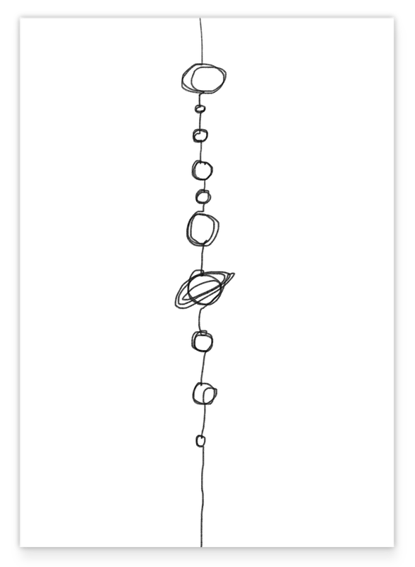 Minimalistische Zeichnung - Planeten