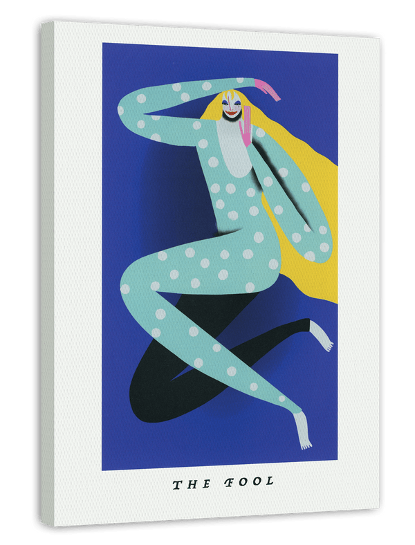 Tarot Illustration "The Fool" in Blau - Der Narr