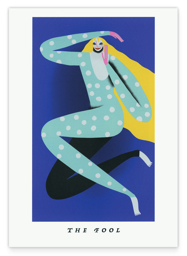 Tarot Illustration "The Fool" in Blau - Der Narr