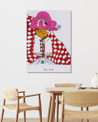 After Hover: "The Fool" im Tarot Stil - Spirituelle Zeichnung "Der Narr" mit Rose