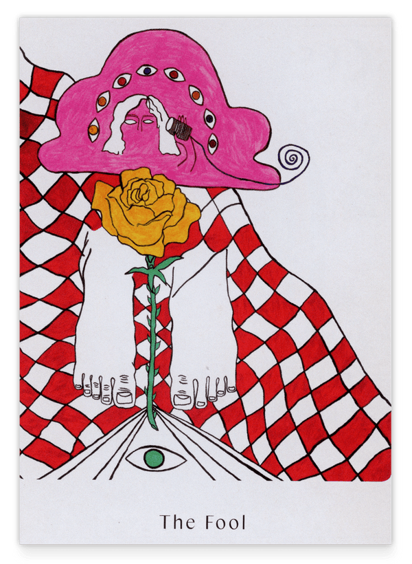 "The Fool" im Tarot Stil - Spirituelle Zeichnung "Der Narr" mit Rose