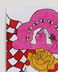 After Hover: "The Fool" im Tarot Stil - Spirituelle Zeichnung "Der Narr" mit Rose