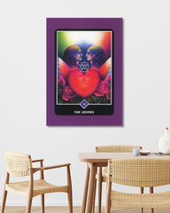 After Hover: Tarot Kunstdruck - The Lovers - Herz Prisma mit Rosen