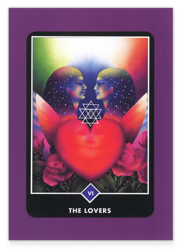 Tarot Kunstdruck - The Lovers - Herz Prisma mit Rosen