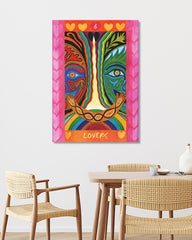 After Hover: Tarot - The Lovers - Farbenfrohe spirituelle Zeichnung