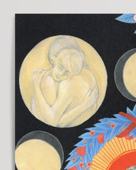 After Hover: Tarot - The Lovers - Die Liebenden - Lebenszyklus mit Mondphasen