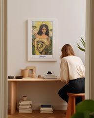 After Hover: Strength - Lion Queen Tarot Illustration "Die Kraft"