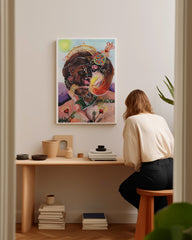 After Hover: Tarot Karte "Strength" - Kunstdruck Mann & Bär Symbol "Die Kraft"