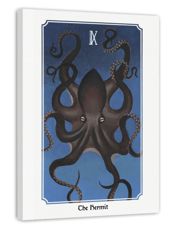 Tarot Kunstdruck - The Hermit - Oktopus Illustration zu "Der Einsiedler"