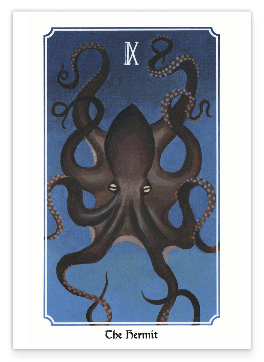 Tarot Kunstdruck - The Hermit - Oktopus Illustration zu 