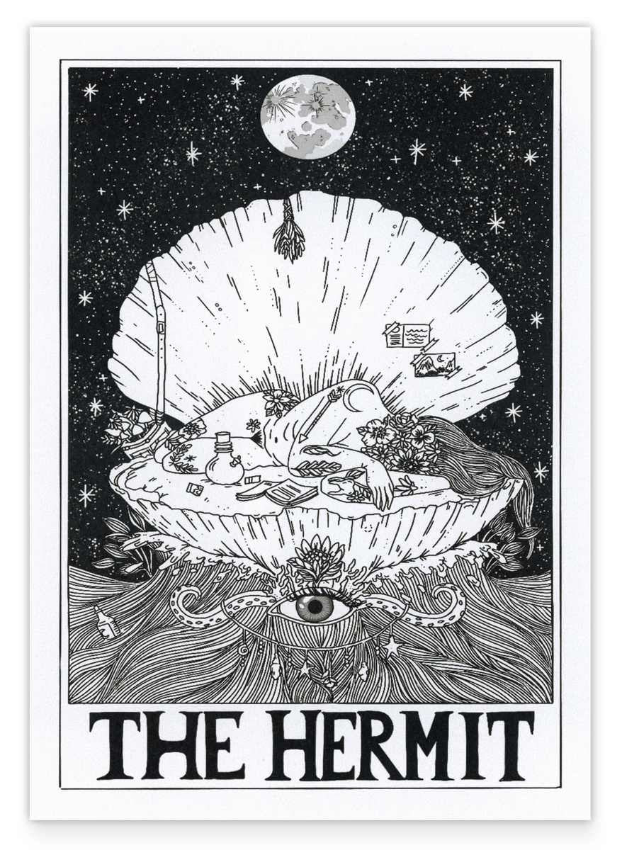 Tarot - The Hermit - Frau in der Muschel 