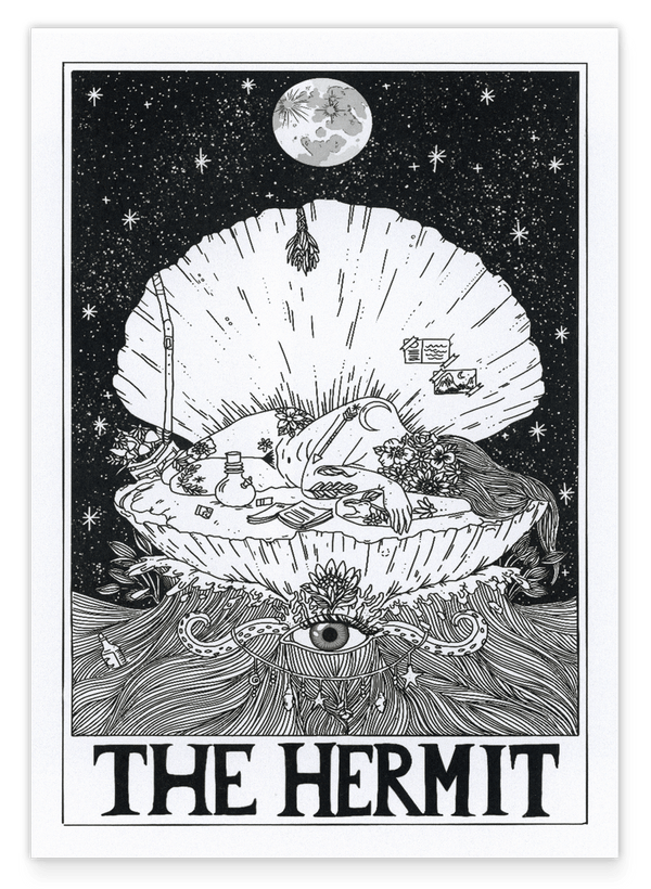 Tarot - The Hermit - Frau in der Muschel "Die Einsiedlerin"