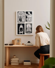 After Hover: Tarot Karten "Der Einsiedler" - Kollage in Schwarz-Weiß - The Hermit