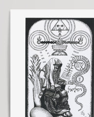 After Hover: Tarot Karten "Der Einsiedler" - Kollage in Schwarz-Weiß - The Hermit