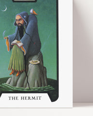 After Hover: Tarot Karte - The Hermit - Spirituelle Zeichnung im Querformat