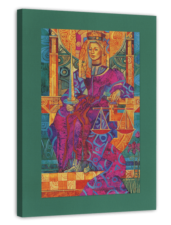 Die Gerechtigkeit - Kreative Tarot Kunst in bunten Farben "Justice"