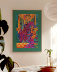 After Hover: Die Gerechtigkeit - Kreative Tarot Kunst in bunten Farben "Justice"