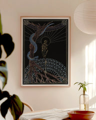 After Hover: Tarotkarte - The hanged Man - "Der Gehängte" am Baum mit Schlange