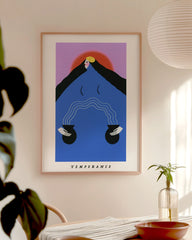 After Hover: Tarot Karte - Temperance - "Die Mäßigkeit" in Blau