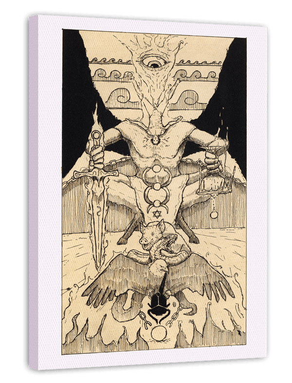 Tarot Zeichnung - The Devil - Der Teufel mit großem Auge