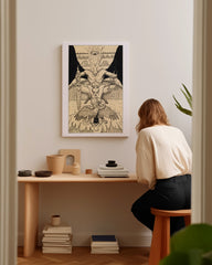 After Hover: Tarot Zeichnung - The Devil - Der Teufel mit großem Auge