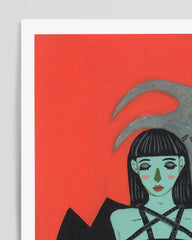 After Hover: Tarotkarte - The Devil - Kunst Illustration "Der Teufel" in Rot