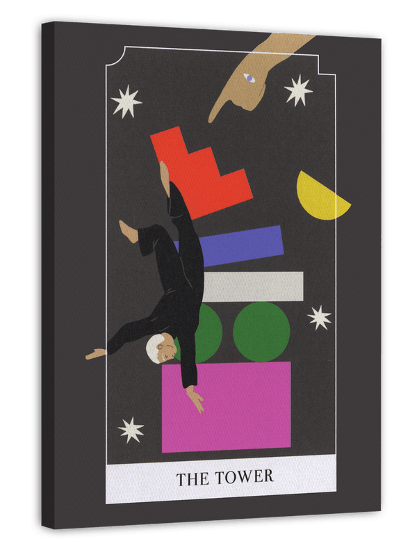 Tarot Karte The Tower mit geometrischen Formen