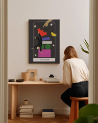 After Hover: Tarot Karte The Tower mit geometrischen Formen