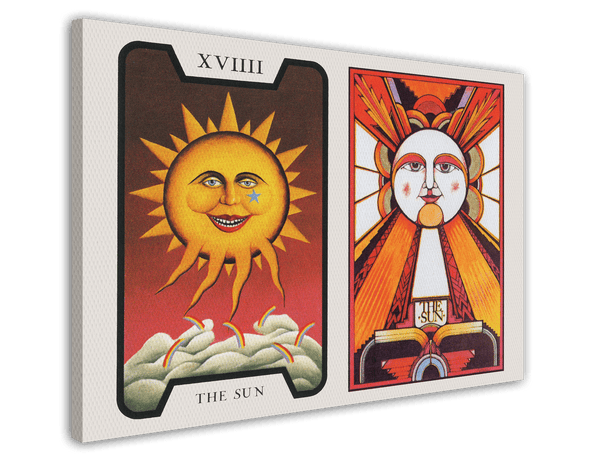 Tarot Karten "The Sun" mit zwei Sonnen - Spiritueller Kunstdruck