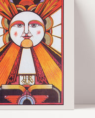 After Hover: Tarot Karten "The Sun" mit zwei Sonnen - Spiritueller Kunstdruck