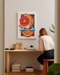 After Hover: Spiritueller Tarot Kunstdruck - Die Sonne als abstrakte Kreisformen