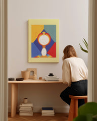 After Hover: Bunte Tarot Karte "The Sun" - Abstrakte Sonnenspiegel Zeichnung