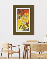 After Hover: Tarot Queen of Swords - Karte mit zwei Schwertern