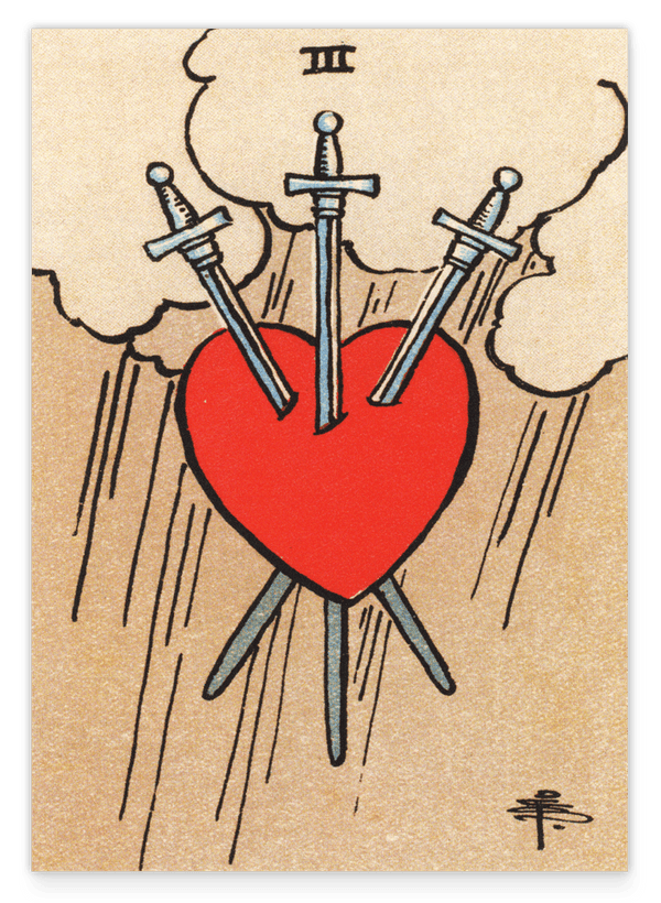 Tarot Queen of Swords - Herz mit Schwertern