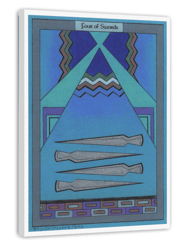 Tarot - Queen of Swords in Blau