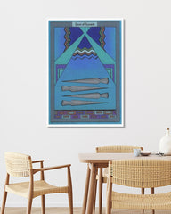 After Hover: Tarot - Queen of Swords in Blau