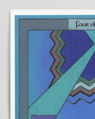 After Hover: Tarot - Queen of Swords in Blau