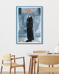 After Hover: Tarot - Queen of Swords - Königin im schwarzen Gewand mit Schwert