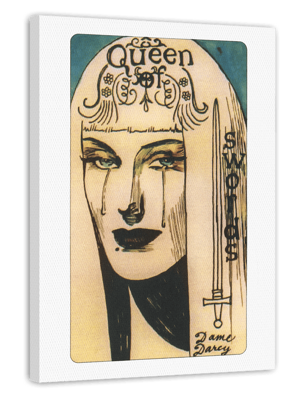 Tarot Karte - Queen of Swords - Spirituelle Zeichnung