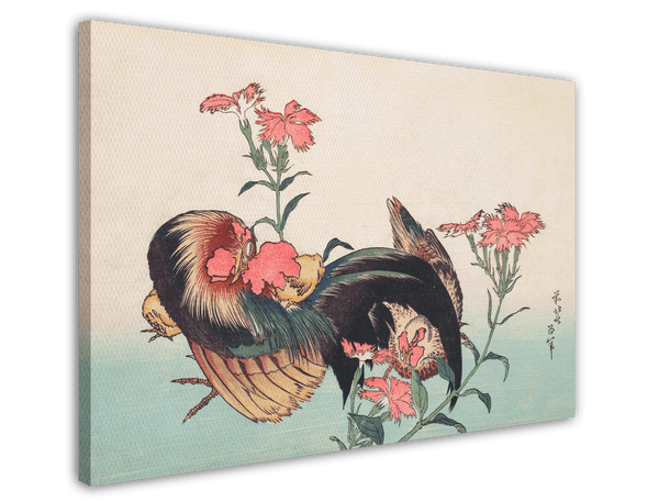 Katsushika Hokusai - Hahn, Henne und Nadeshiko