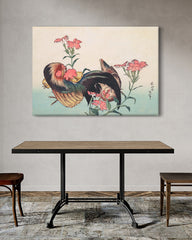 After Hover: Katsushika Hokusai - Hahn, Henne und Nadeshiko