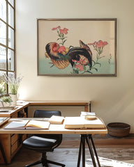 After Hover: Katsushika Hokusai - Hahn, Henne und Nadeshiko