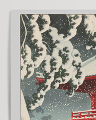 After Hover: Kawase Hasui - Verschneiter Zojo-ji Tempel in Shiba