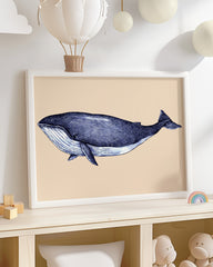 After Hover: Meerestier Buckelwal in blau