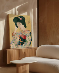 After Hover: Kawase Hasui - Departing Spring - Geisha in buntem Kimono