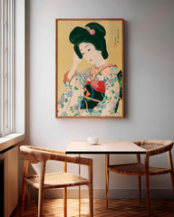 After Hover: Kawase Hasui - Departing Spring - Geisha in buntem Kimono