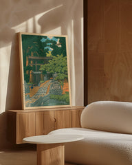 After Hover: Kawase Hasui - Schrein unter Bäumen Ukiyo e Kumagai Dairaidou