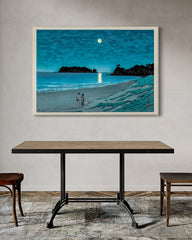 After Hover: Kawase Hasui - Shichiri Strand im Mondlicht