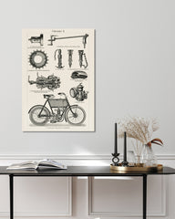 After Hover: Einzelteile vom Fahrrad im Vintage-Look